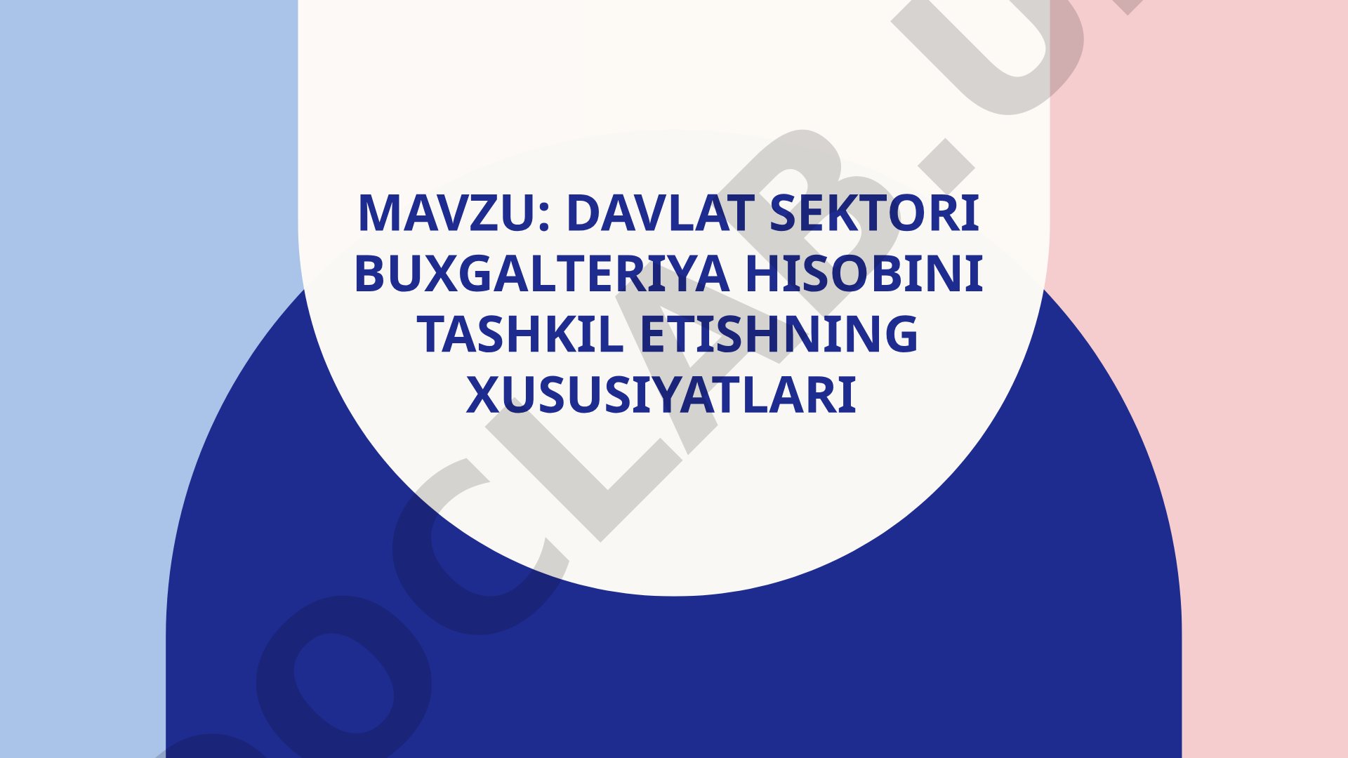 Davlat sektori buxgalteriya hisobini tashkil etishning xususiyatlari