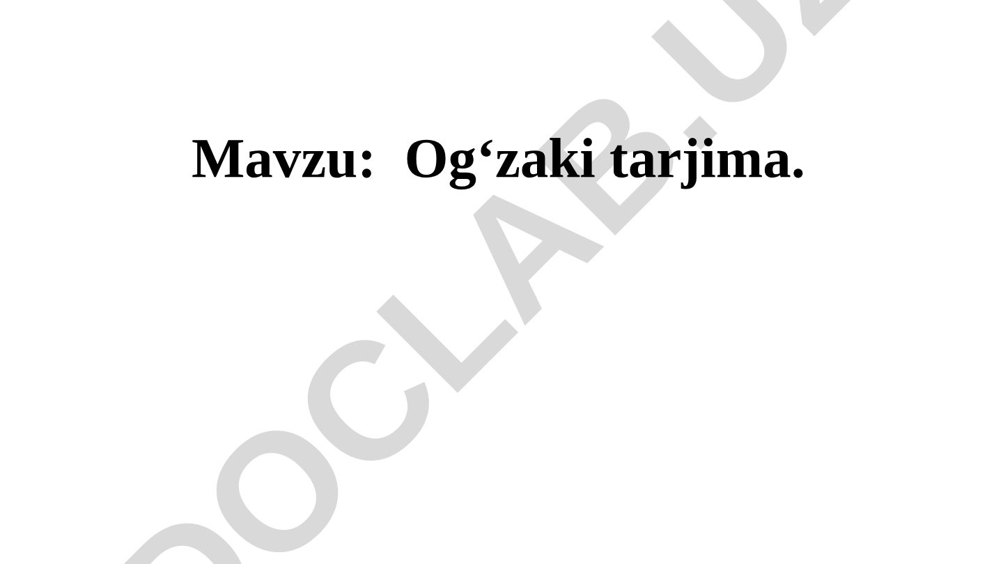 Og‘zaki tarjima