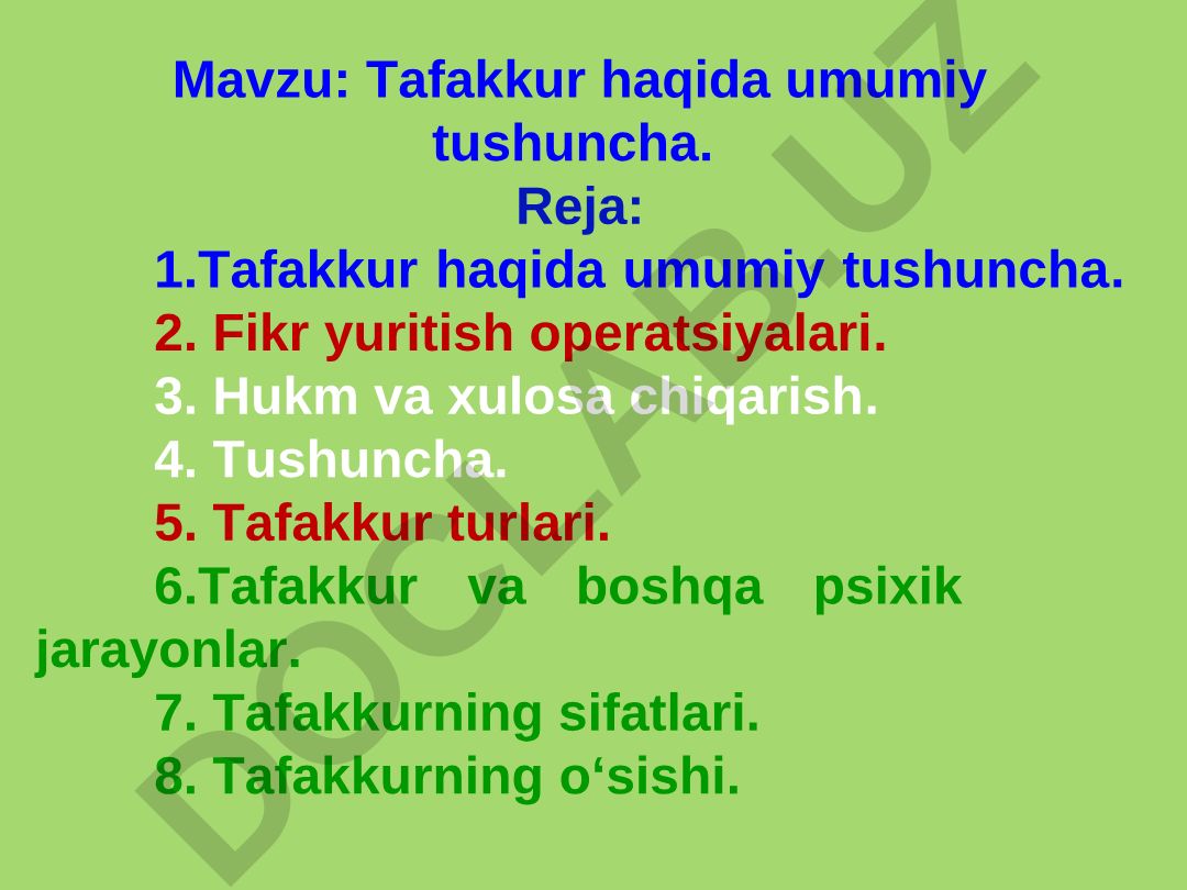 Tafakkur haqida umumiy tushuncha
