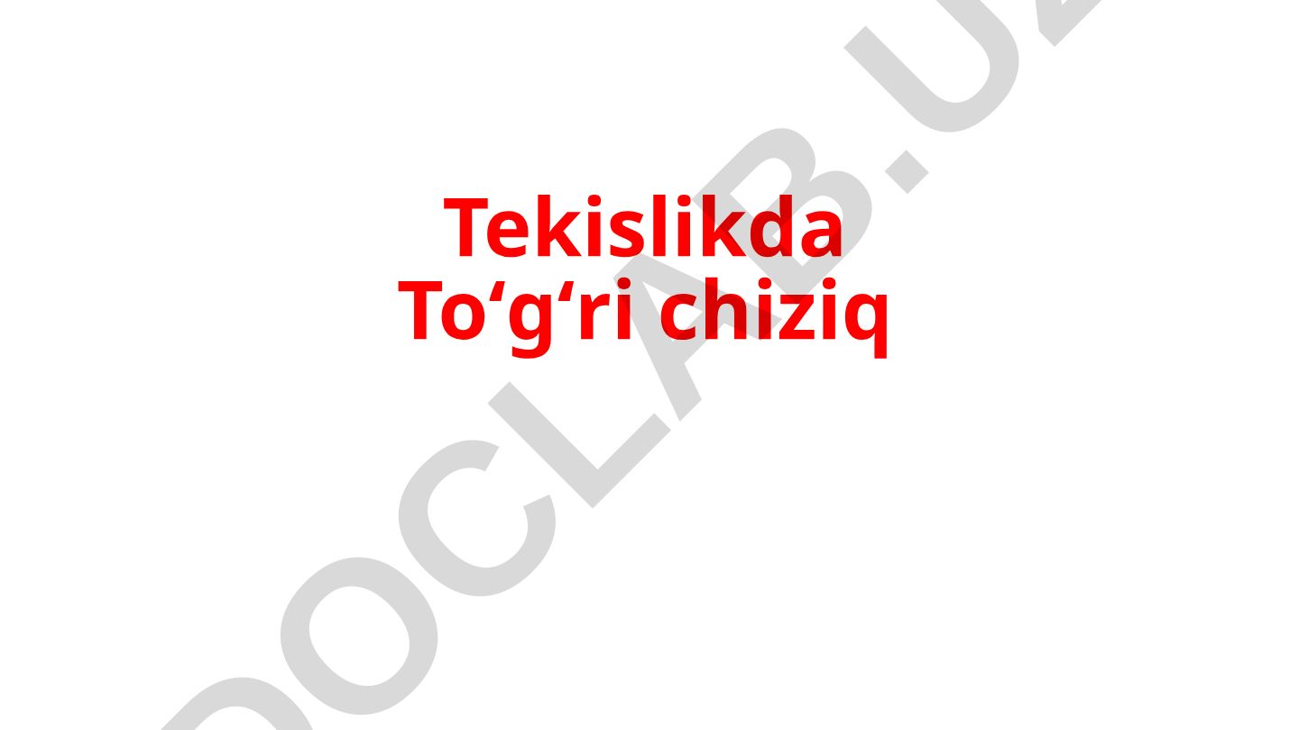 Tekislikda to'g'ri chiziq tenglamalari va ularning xususiy holatlari