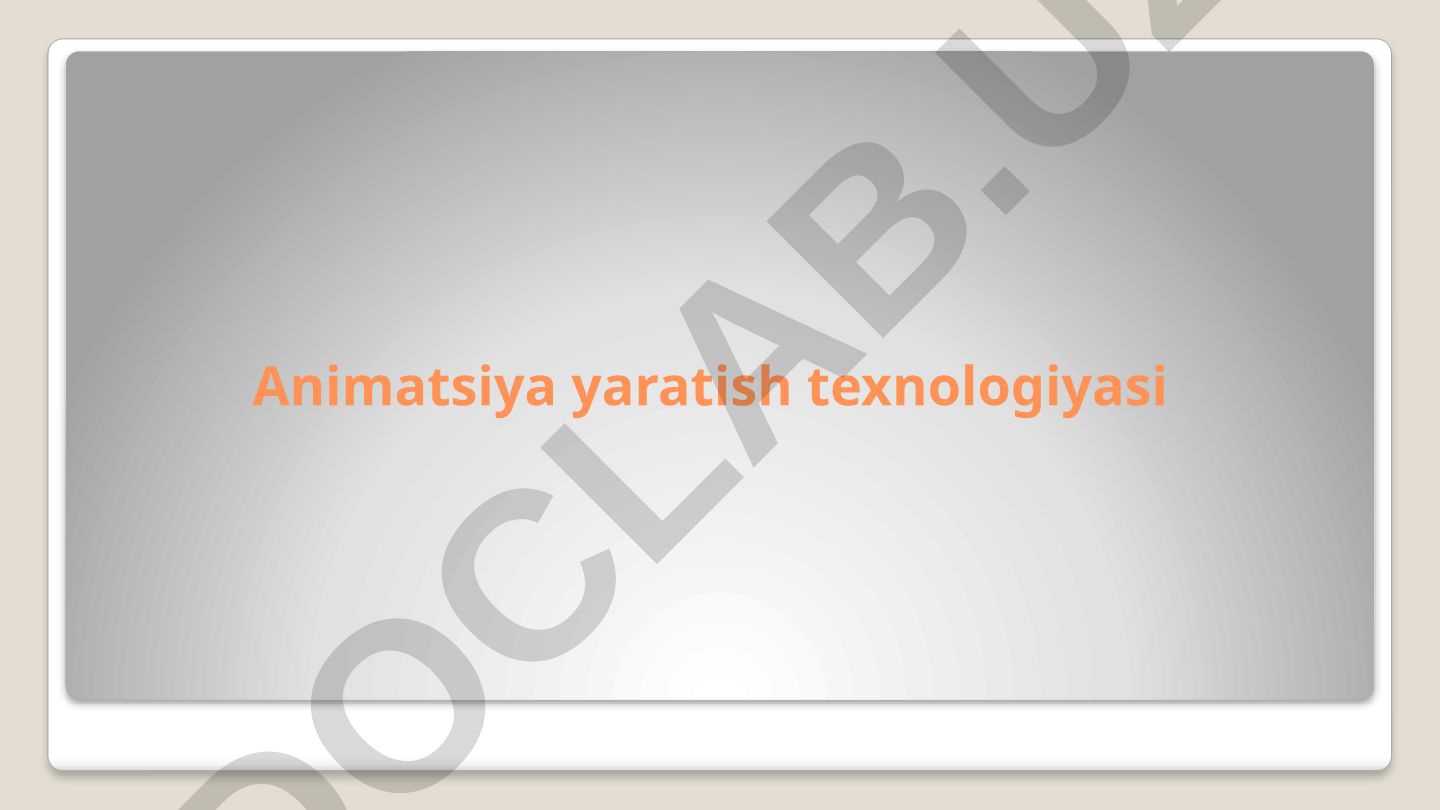 Animatsiya yaratish texnologiyasi