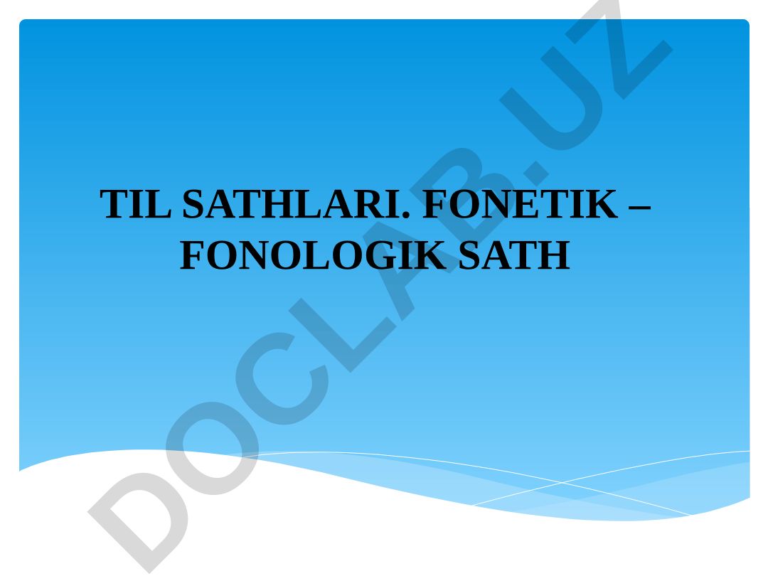 Fonetik-fonologik sath va til taraqqiyotidagi tarixiy-fonetik o'zgarishlar