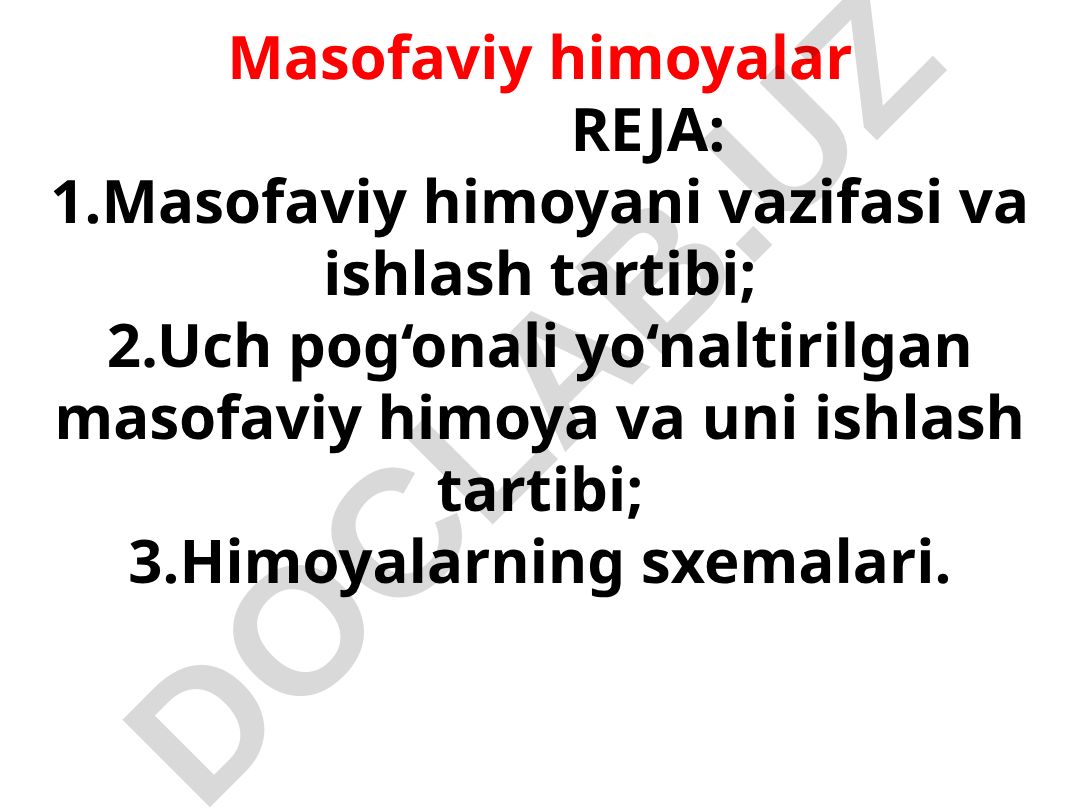 Masofaviy himoyalar REJA