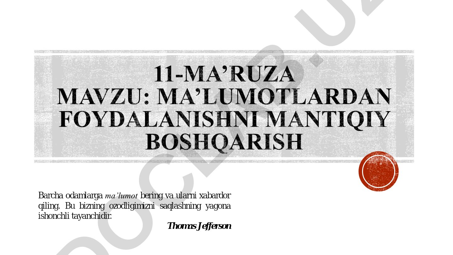 Ozodlikni saqlashda ma'lumot va xabardorlikning ahamiyati
