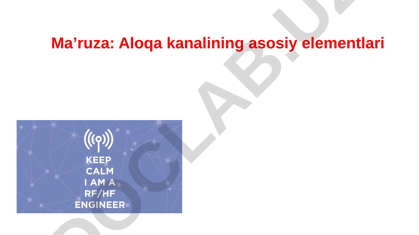 Aloqa kanalining asosiy elementlari