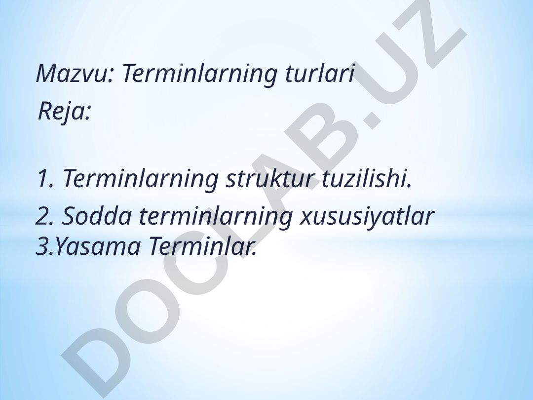 Terminlarning turlari