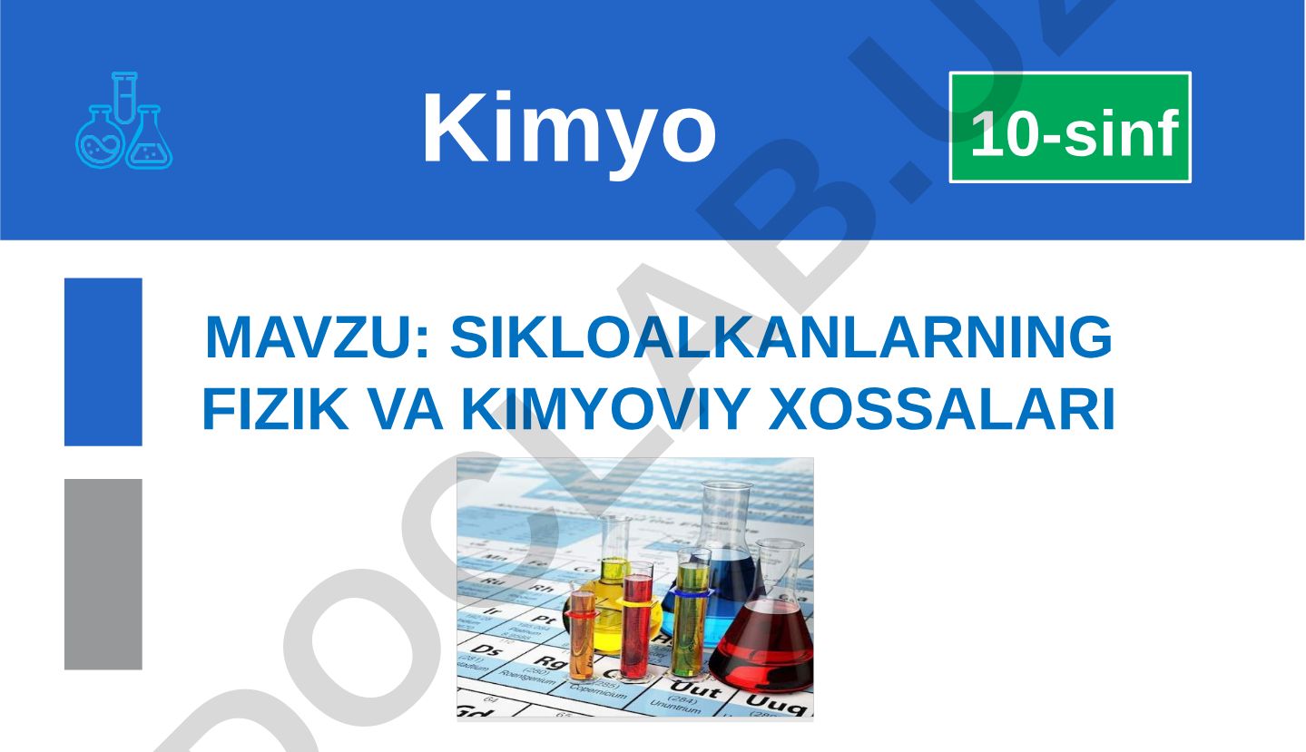 Sikloalkanlarning fizik va kimyoviy xossalari