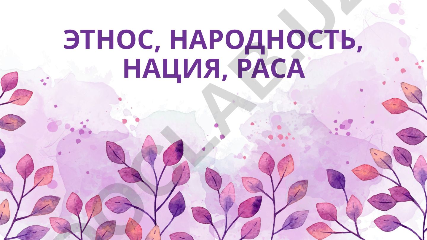 Этнос, народность, нация, раса