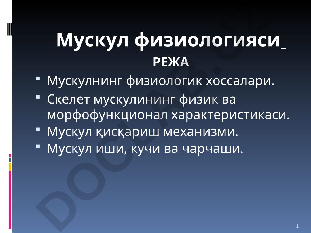 Мускул физиологияси