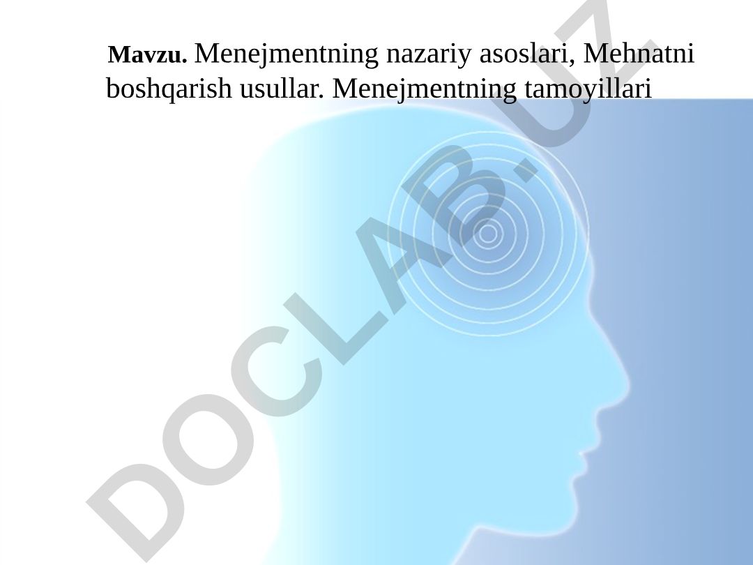 Menejmentning nazariy asoslari, Mehnatni boshqarish usullar. Menejmentning tamoyillari