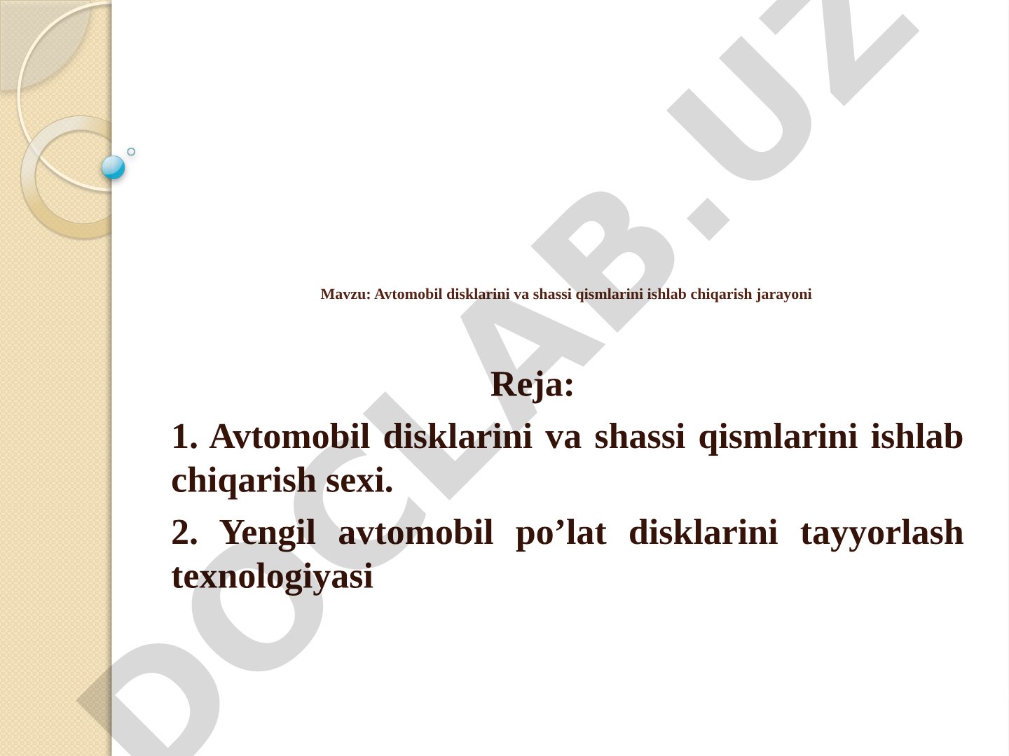 Avtomobil disklarini va shassi qismlarini ishlab chiqarish jarayoni