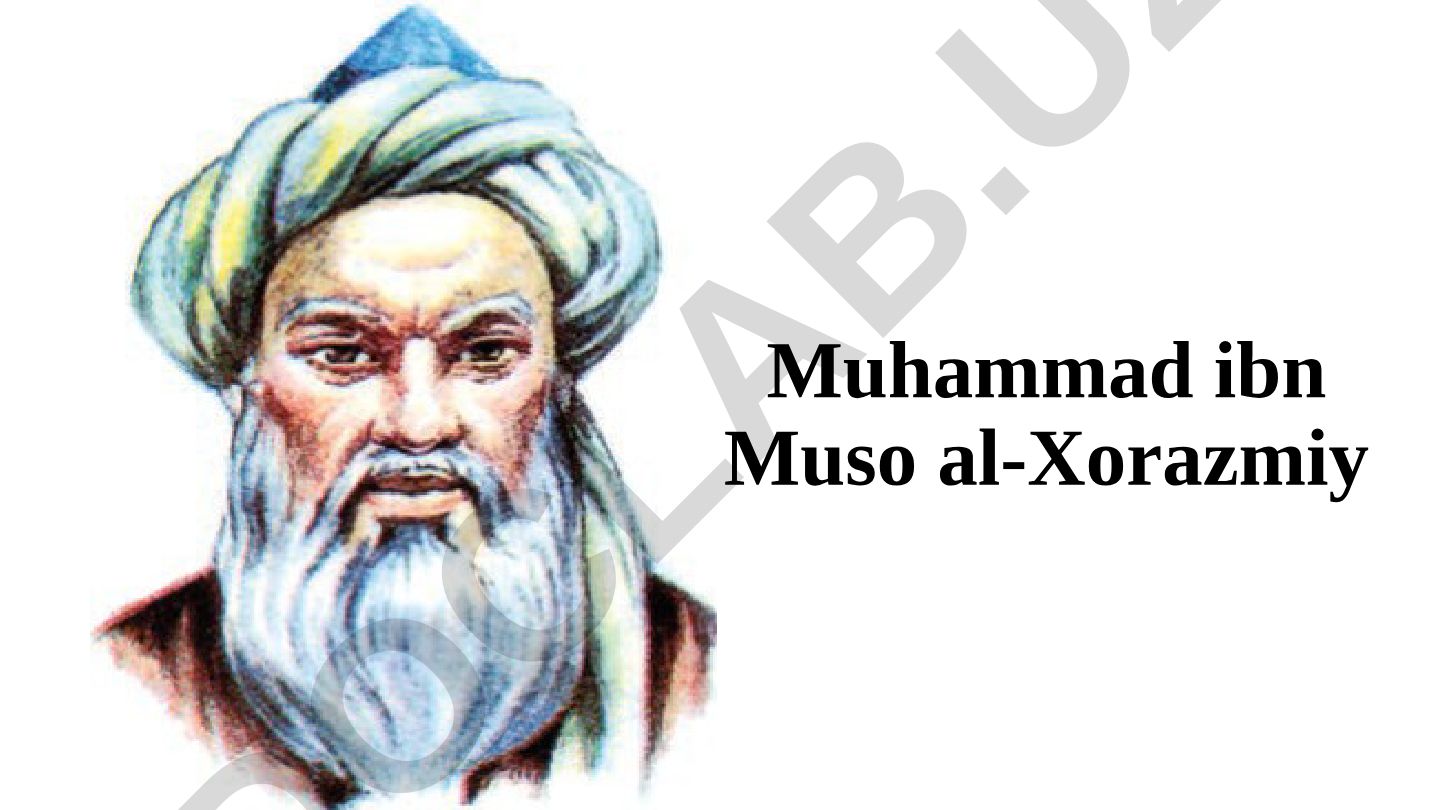 Muhammad ibn Muso al-Xorazmiy hayoti va ilmiy merosi