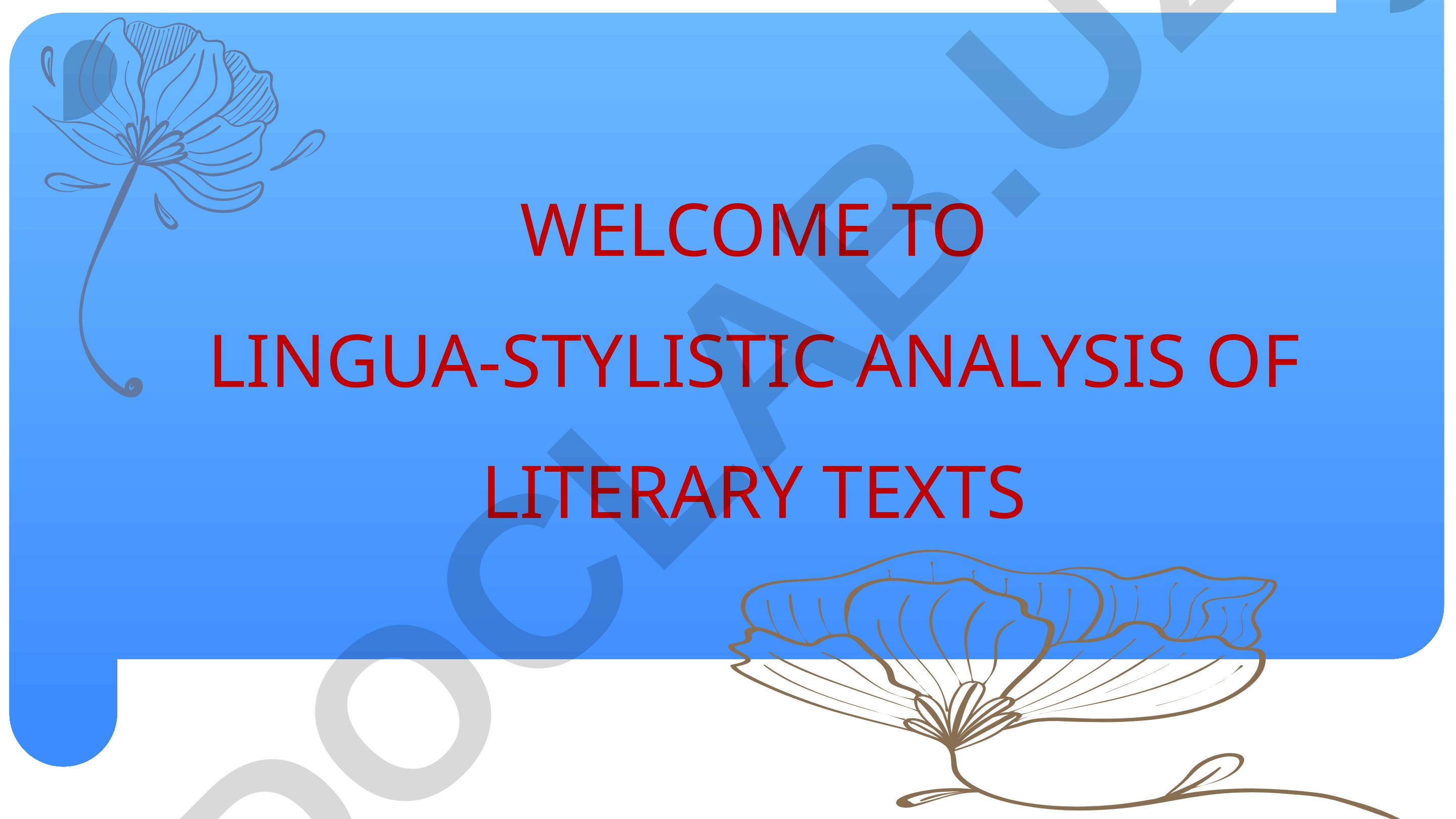 Lingua-stylistic analysis of literary texts