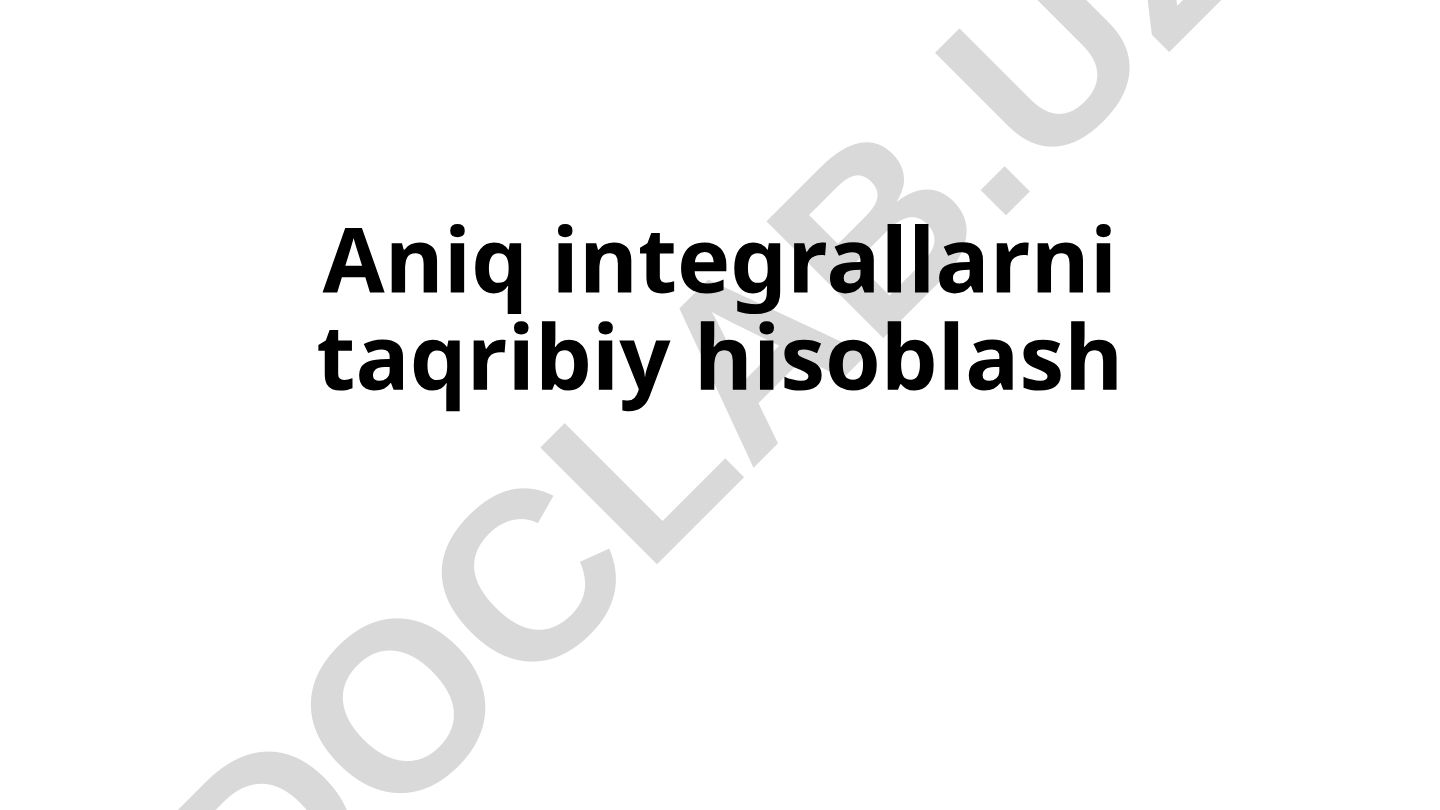 Aniq integrallarni taqribiy hisoblash usullari