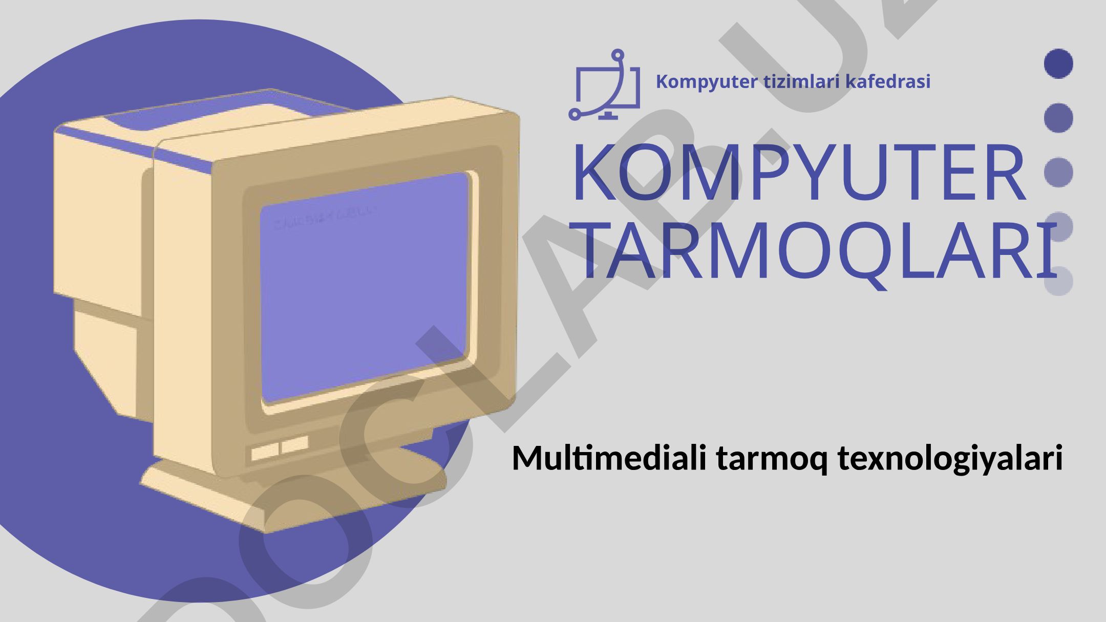 Multimediali tarmoq texnologiyalari va audio ma'lumotlarni qayta ishlash