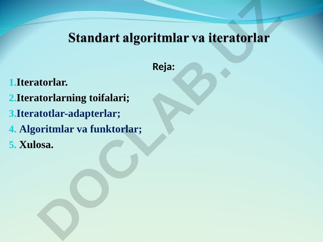 Iteratorlar, konteynerlar va algoritmlar