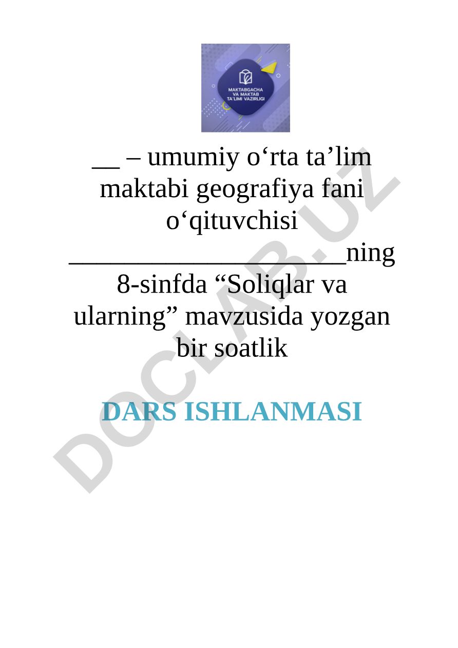 Soliqlar va ularning turlari