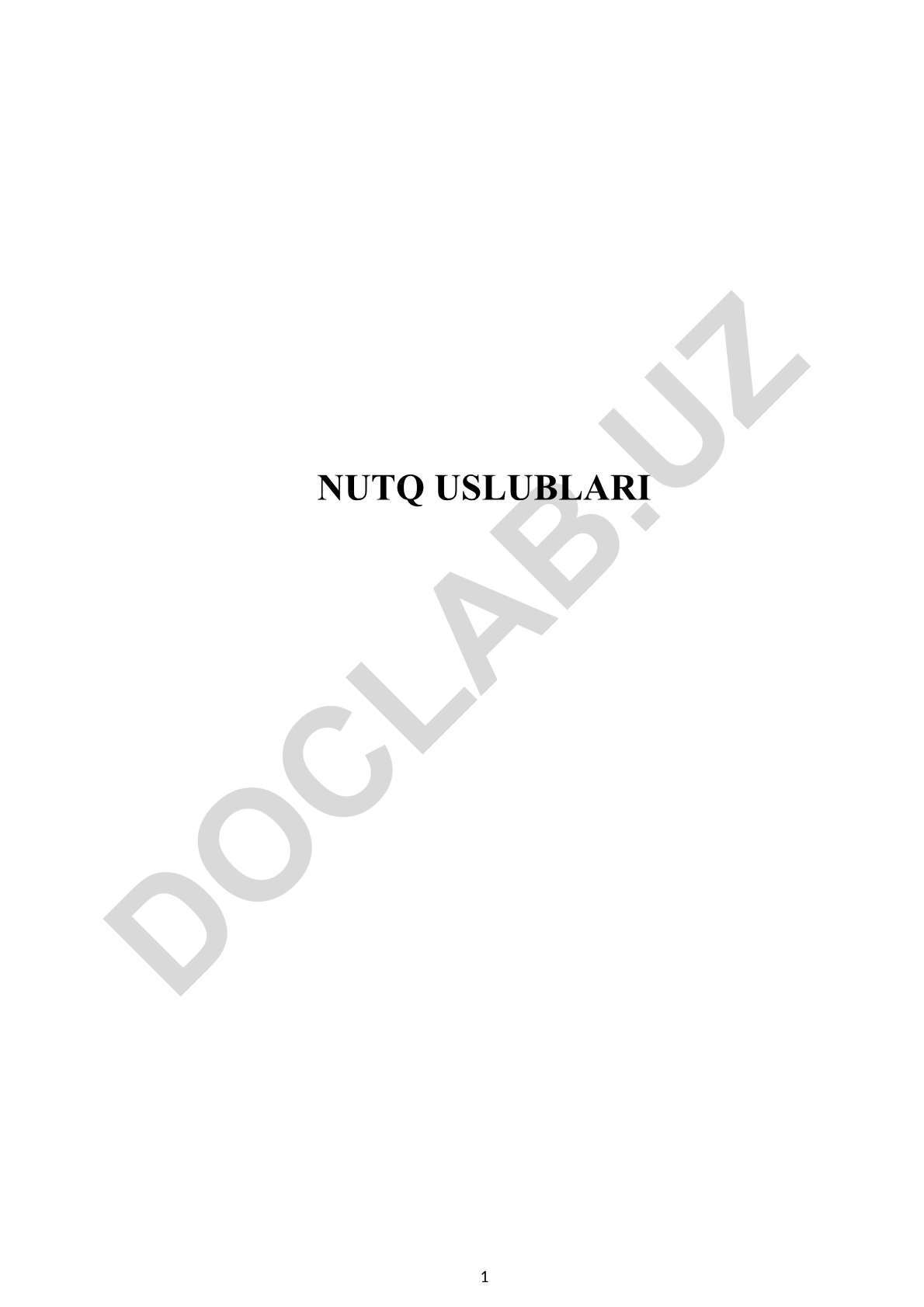 O'zbek tilining nutq uslublari va ularning xususiyatlari