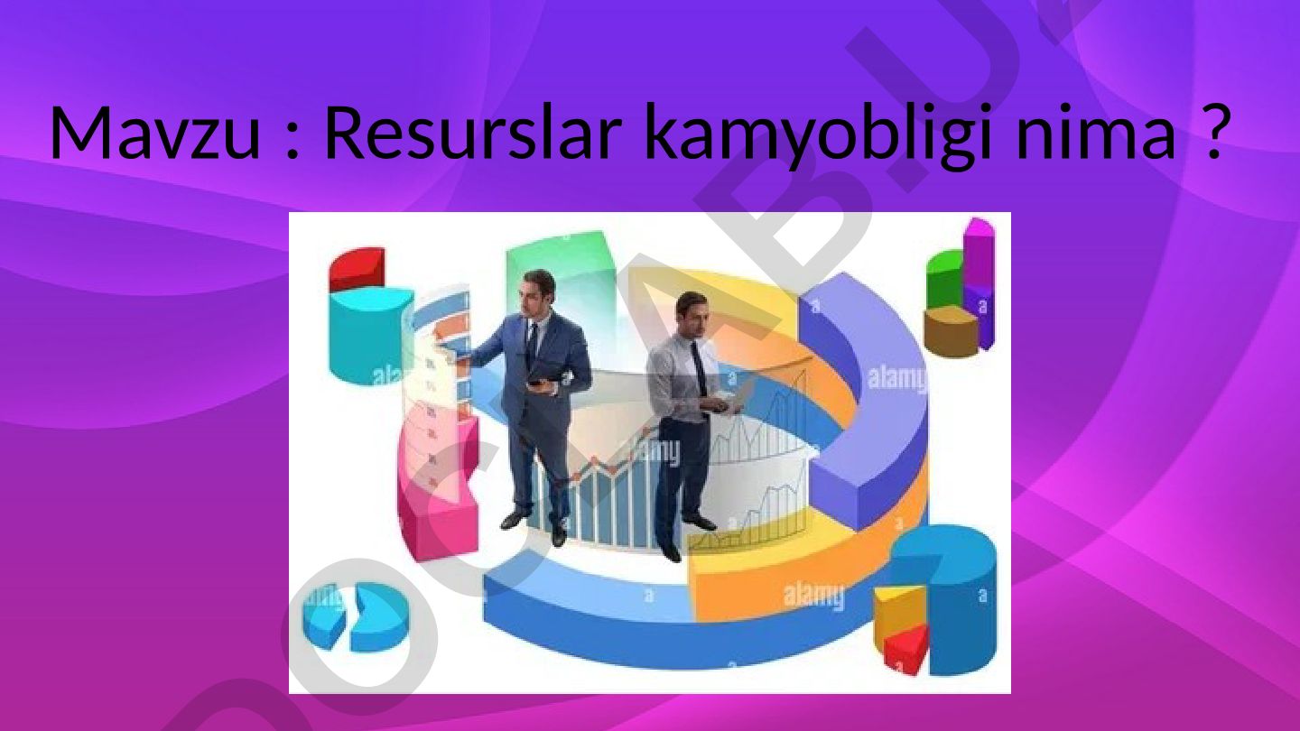 Resurslar kamyobligi nima? Ishlab chiqarish omillari