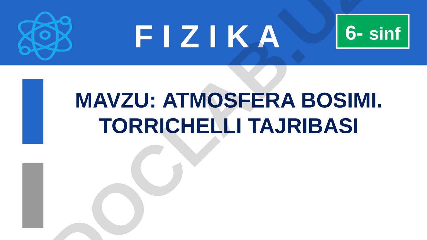 Atmosfera bosimi. Torrichelli tajribasi