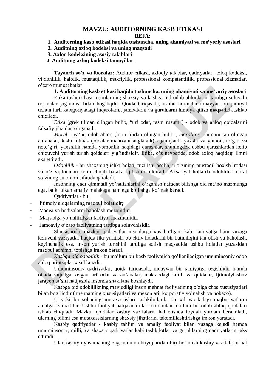 Auditorning kasb etikasi