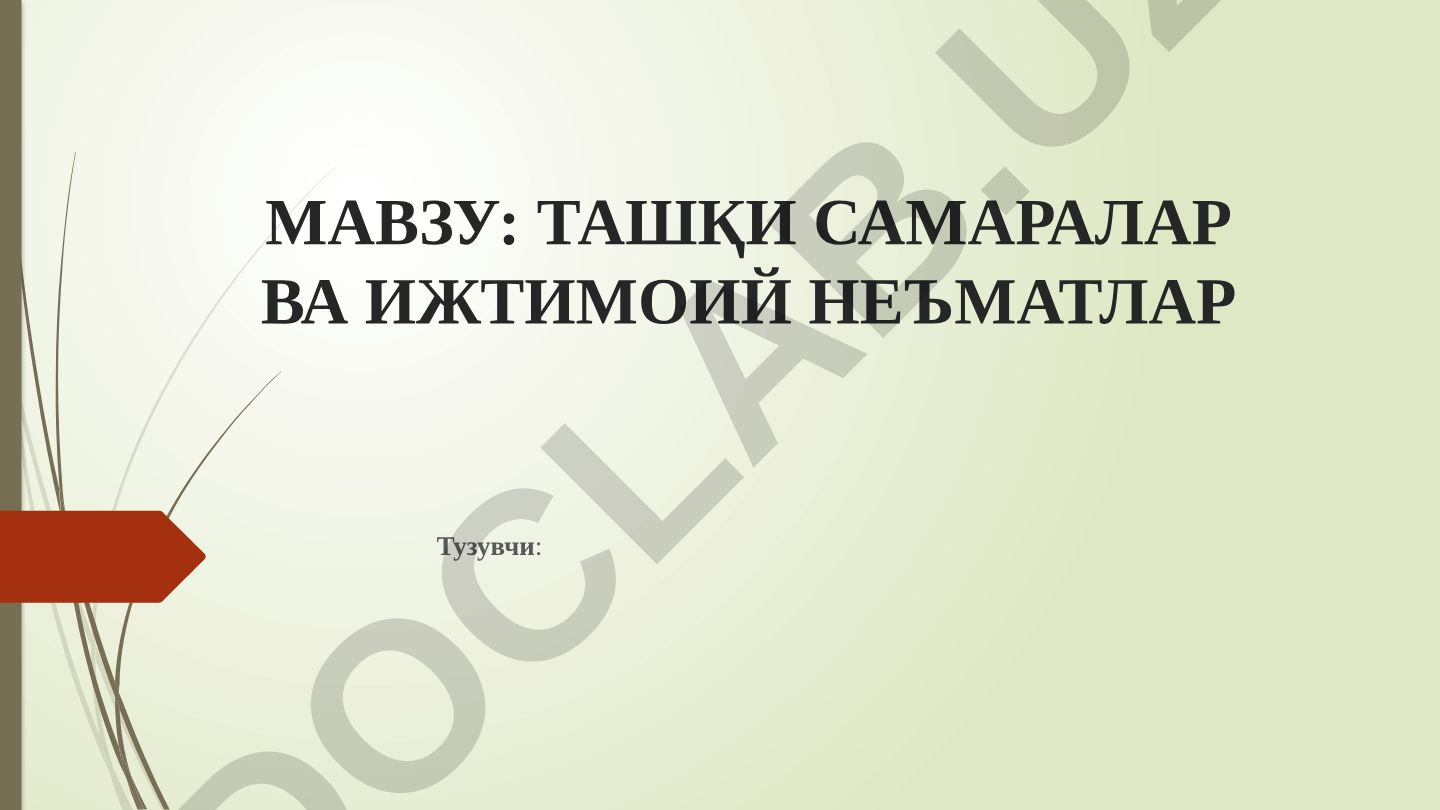 Ташқи самаралар ва ижтимоий неъматлар