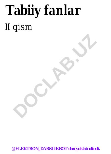 Tabiiy fanlar II qism