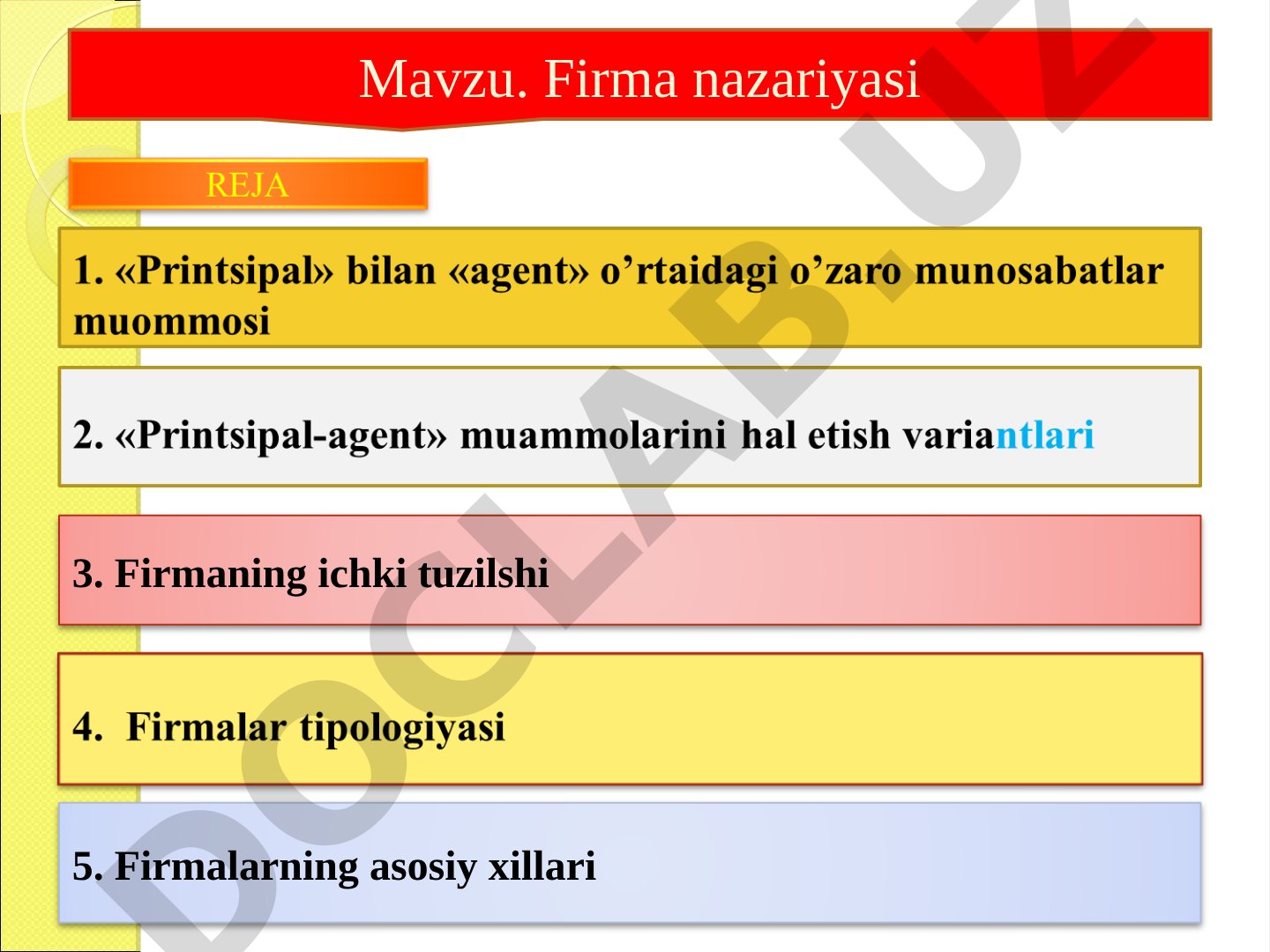 Firma nazariyasi taqdimoti