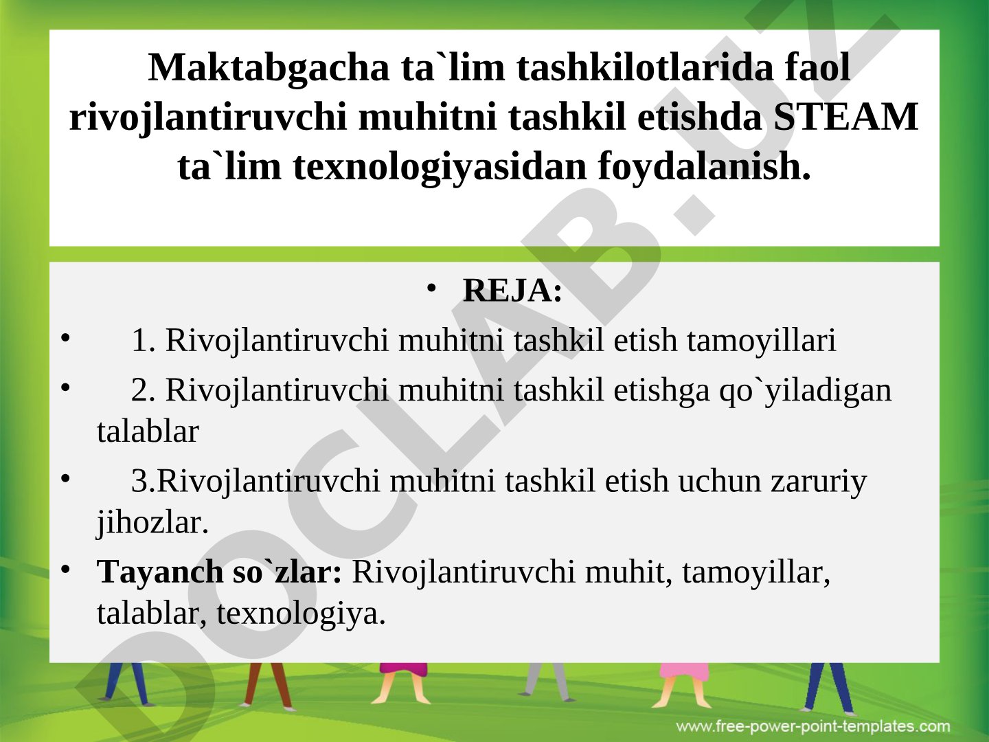Maktabgacha ta'lim tashkilotlarida faol rivojlantiruvchi muhitni tashkil etishda STEAM ta'lim texnologiyasidan foydalanish