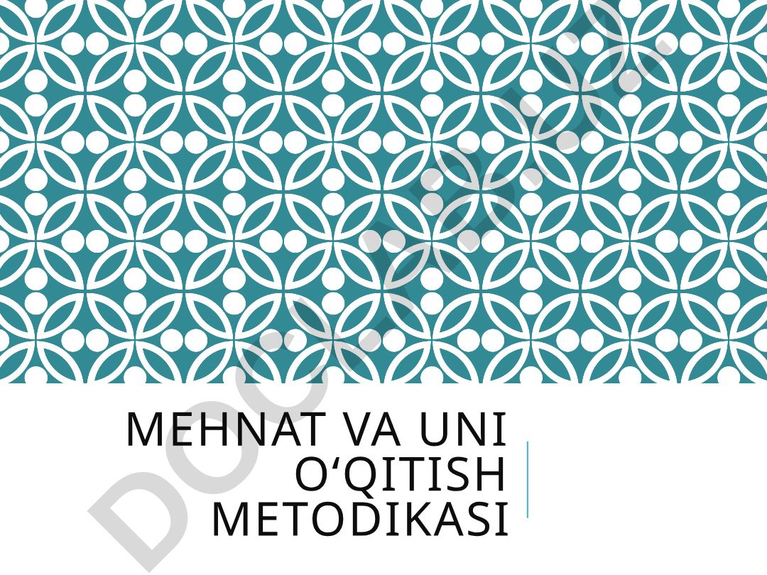 Mehnat ta’limi darslariga integratsion yondashuv