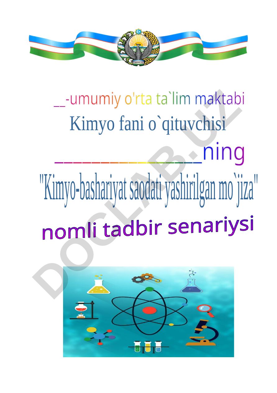 Kimyo-bashariyat saodati yashirilgan mo'jiza