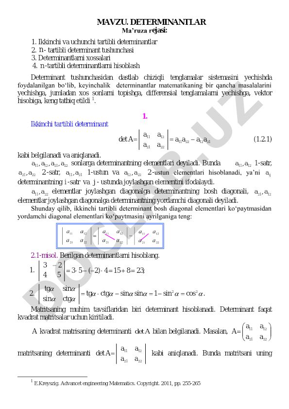 Determinantlar