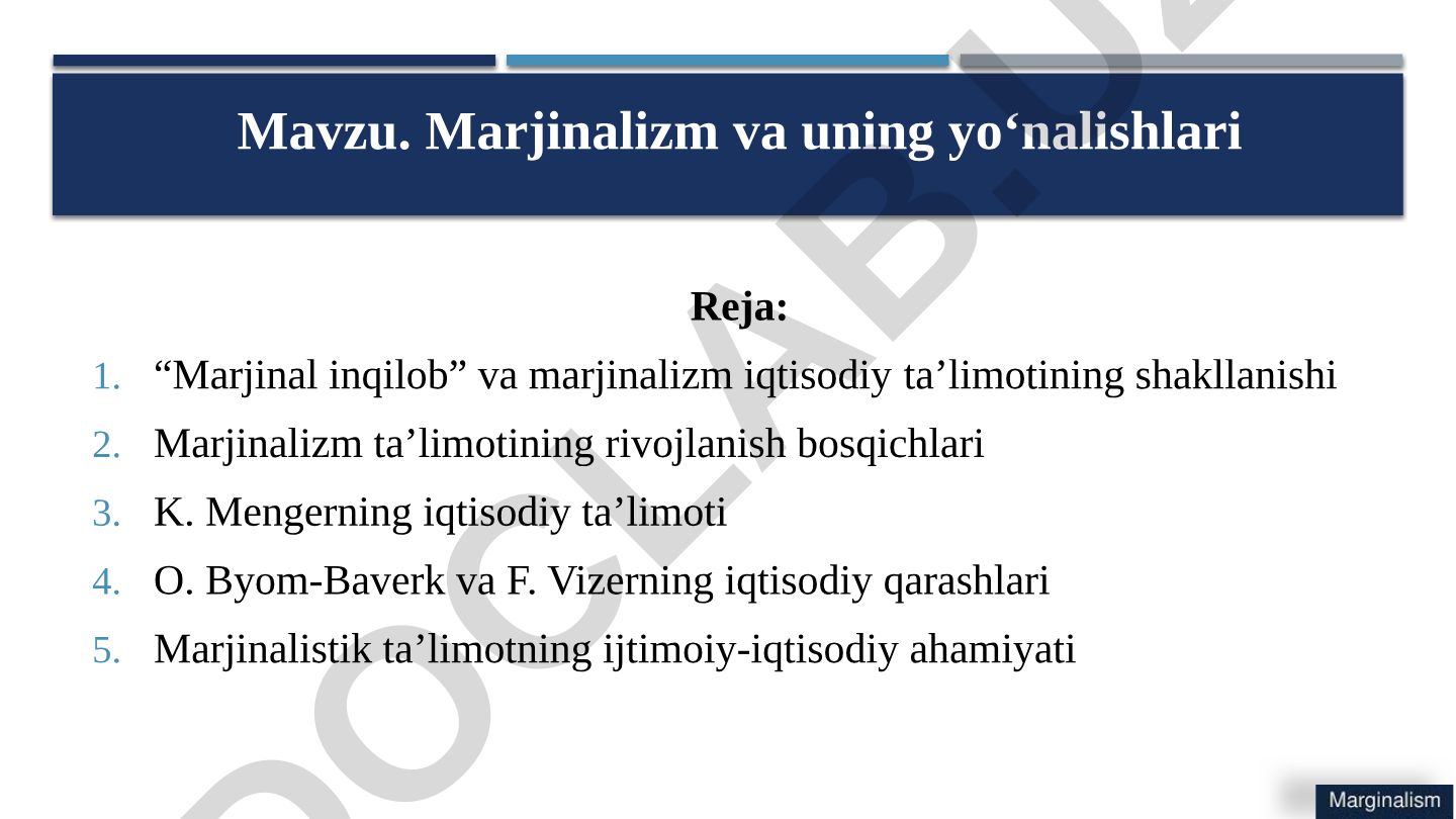 Marjinalizm va uning yo‘nalishlari
