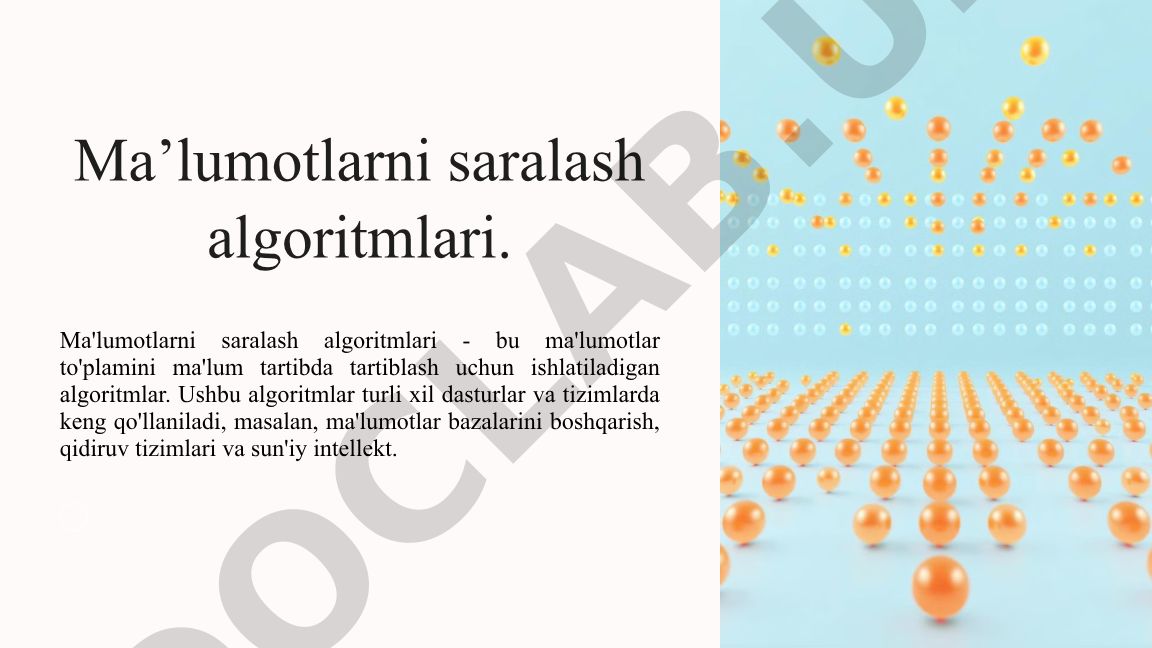 Ma'lumotlarni saralash algoritmlari