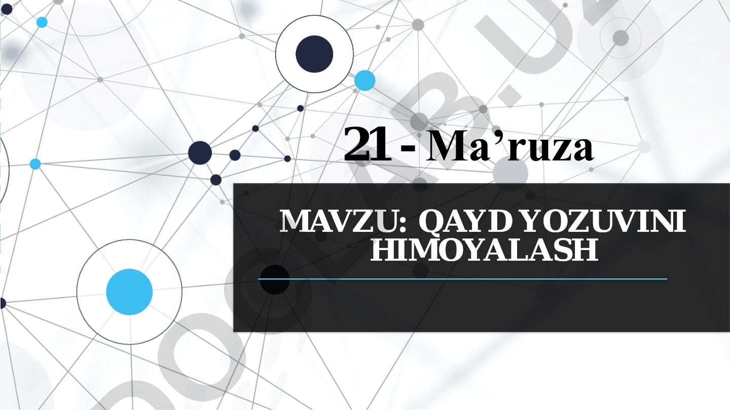 Qayd yozuvini himoyalash