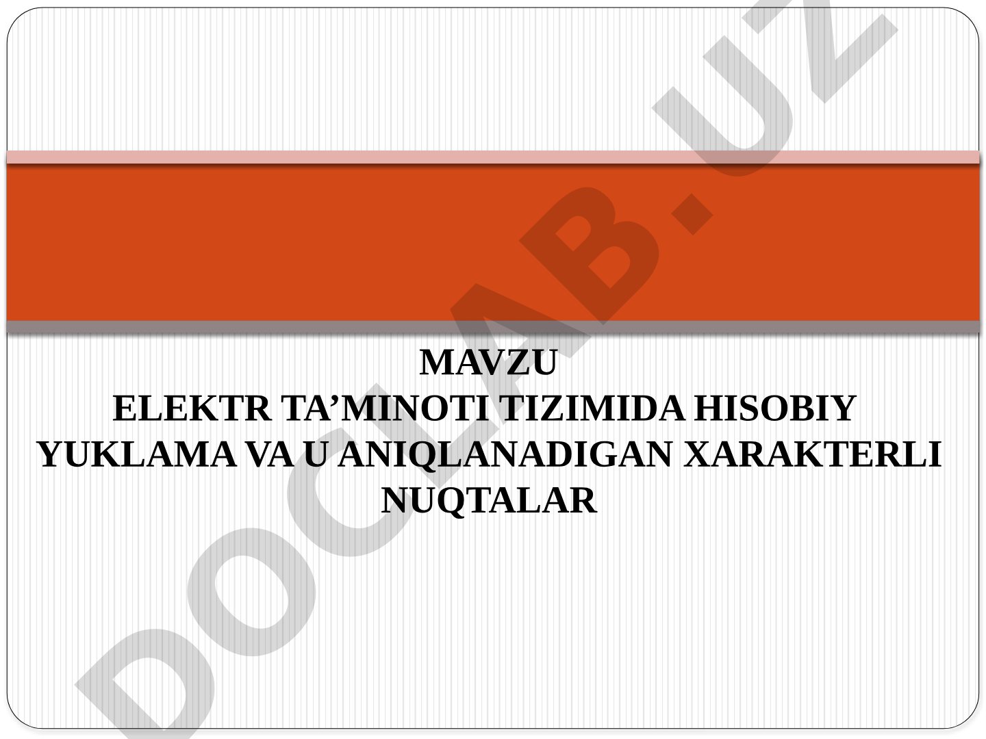 Elektr ta’minoti tizimida hisobiy yuklama va uni aniqlash xarakterli nuqtalari