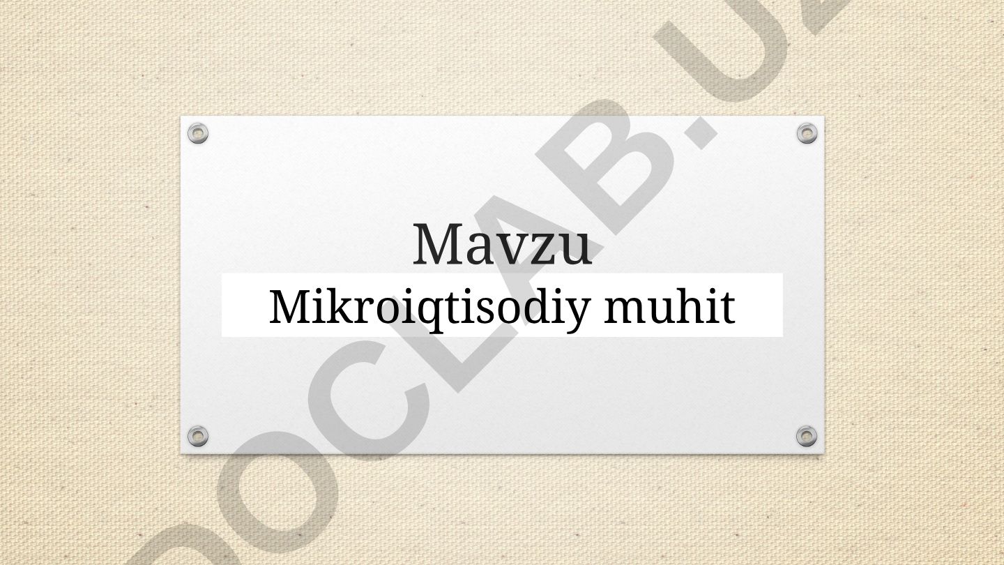 Микроиқтисодий муҳитнинг аҳамияти ва ташкилот манбалари