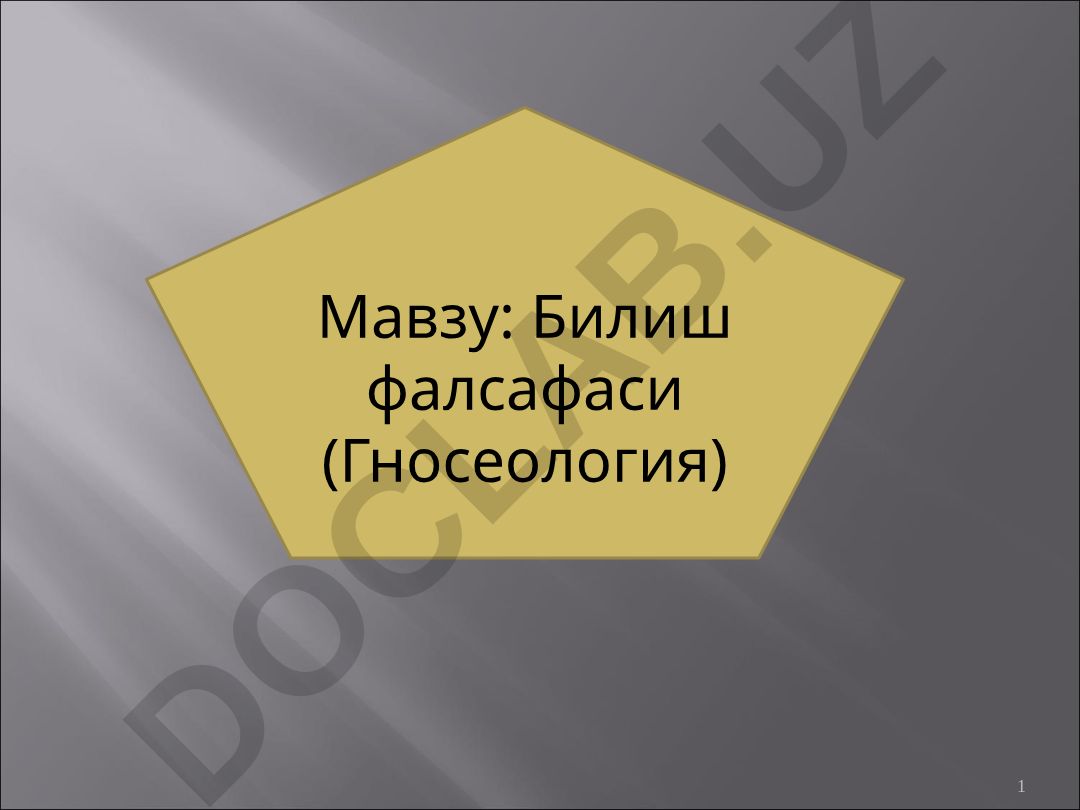 Билиш фалсафаси (Гносеология)