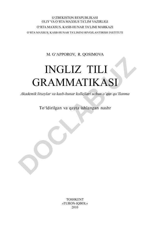 Ingliz tili grammatikasi