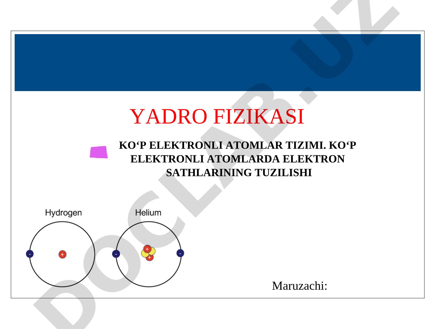 Yadro fizikasi taqdimoti