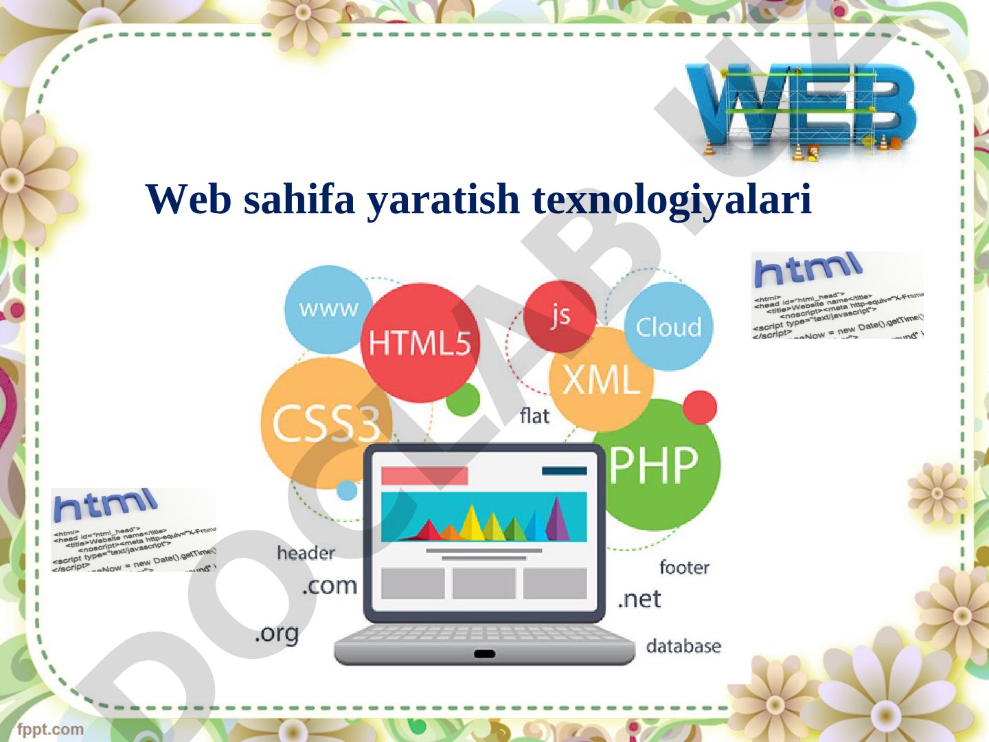 Internet va veb-sahifa yaratish texnologiyalarining rivojlanish tarixi