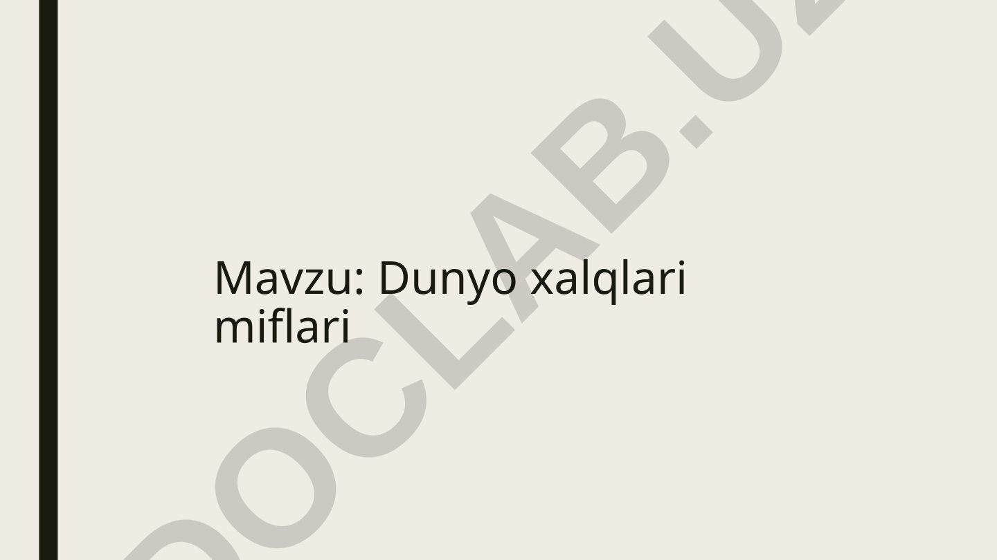 Dunyo xalqlari miflari
