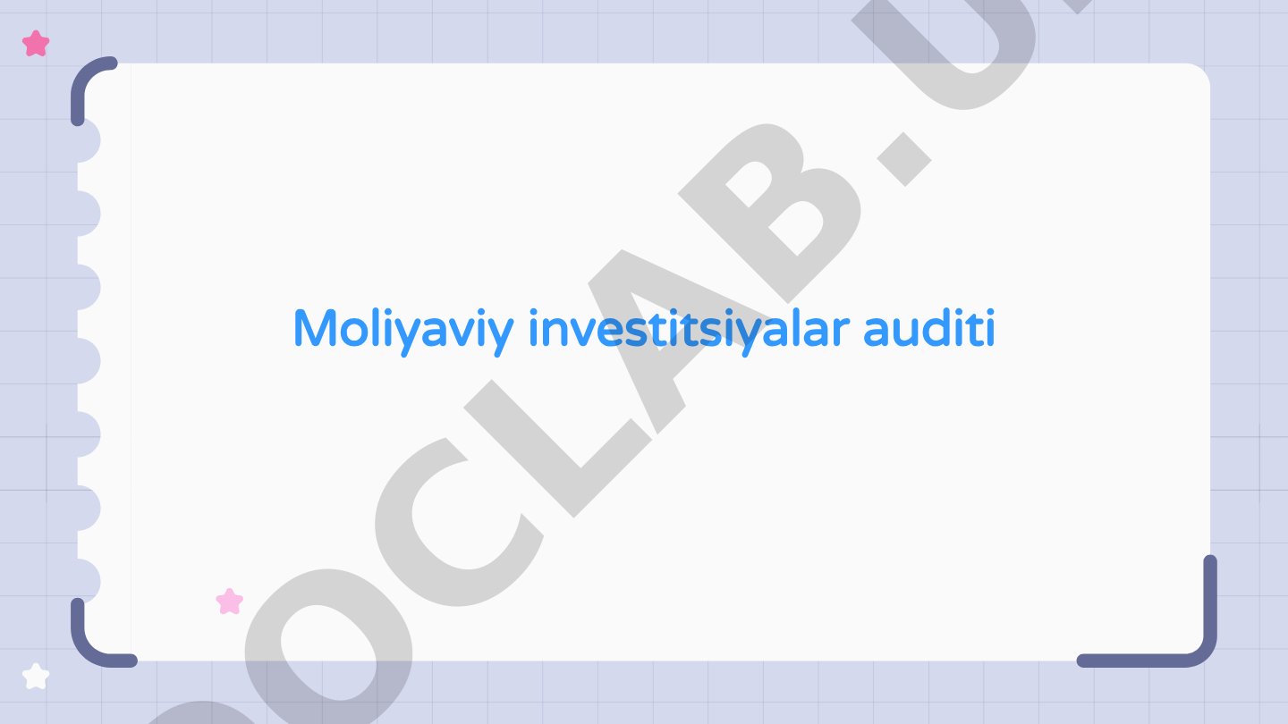 Moliyaviy investitsiyalar auditi