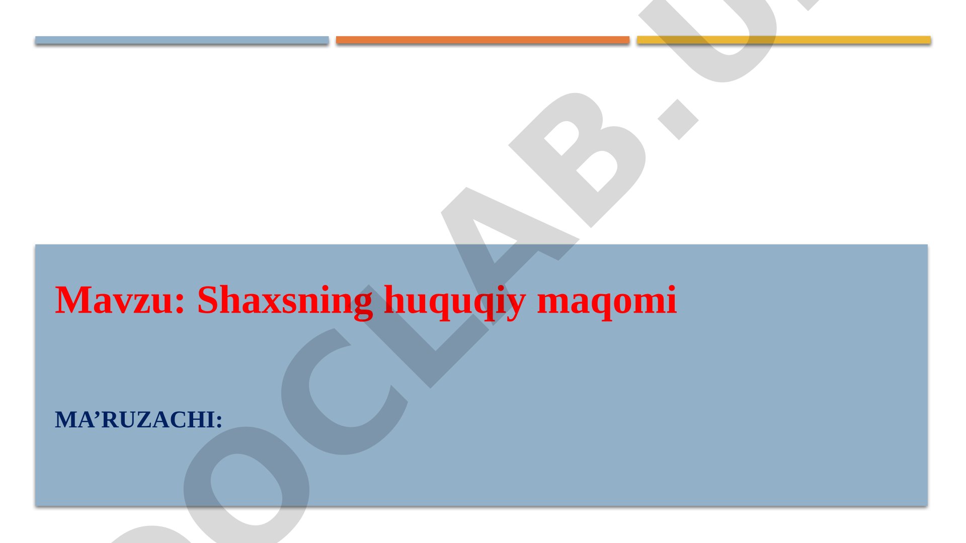 Shaxsning huquqiy maqomi