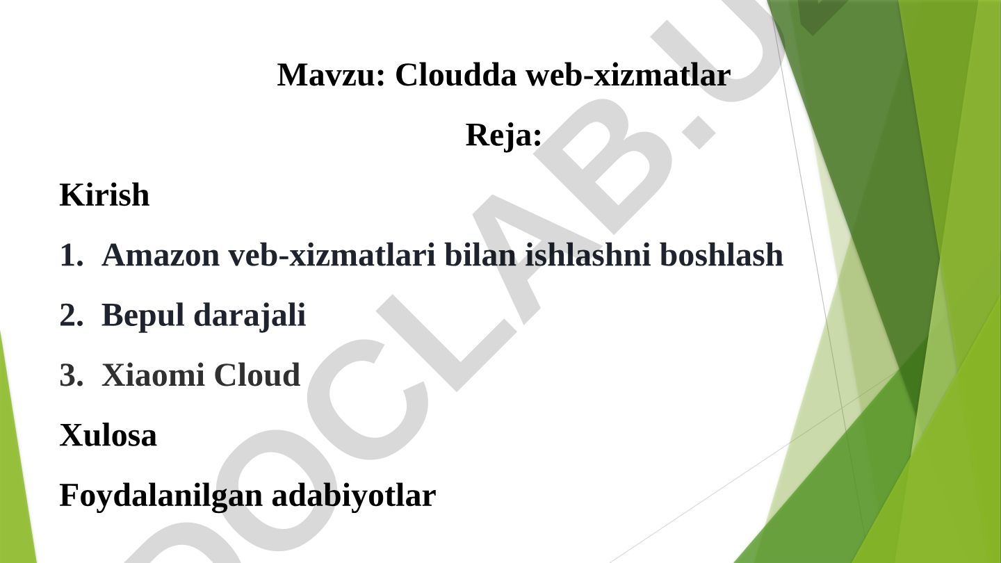 Cloudda web-xizmatlar