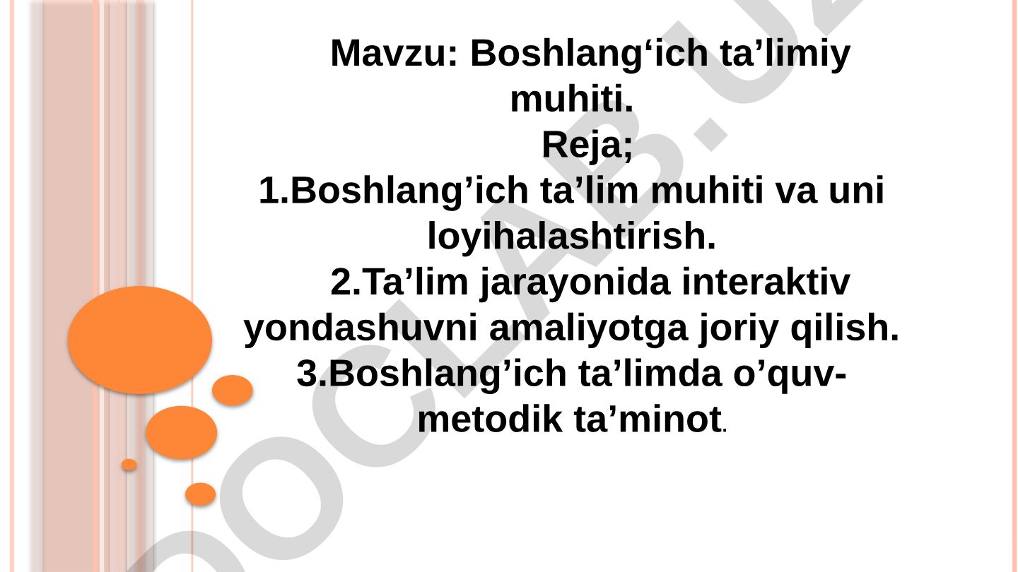 Boshlang‘ich ta’limiy muhiti