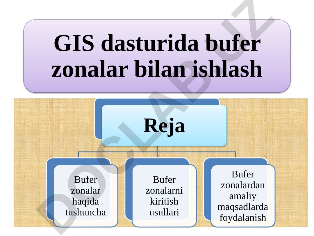 GIS dasturida bufer zonalar bilan ishlash