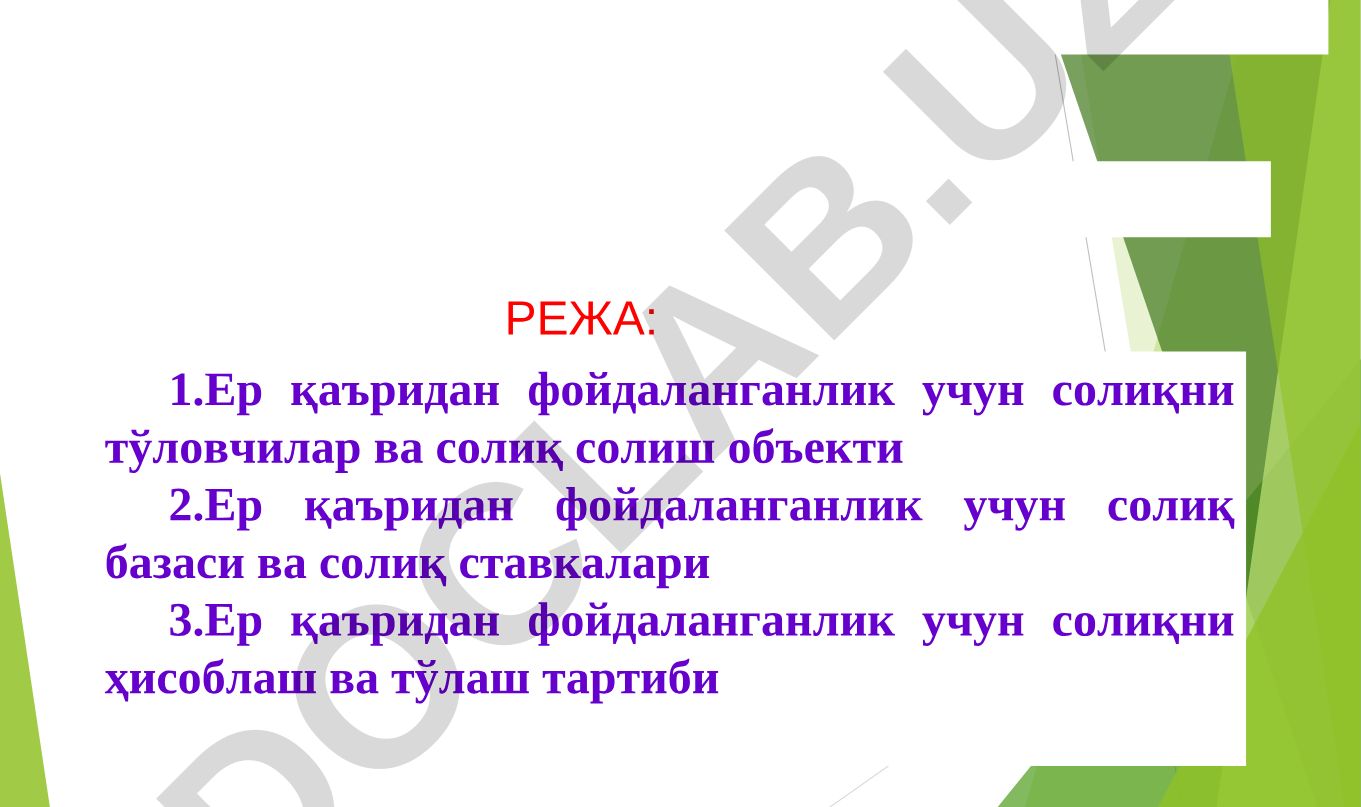 Ер қаъридан фойдаланганлик учун солиқ