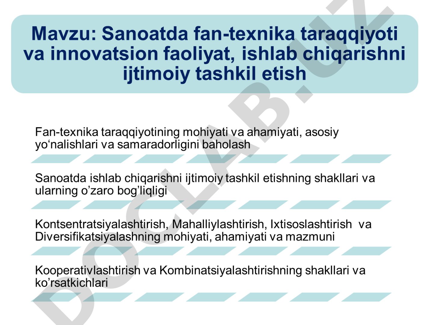 Sanoatda fan-texnika taraqqiyoti va innovatsion faoliyat