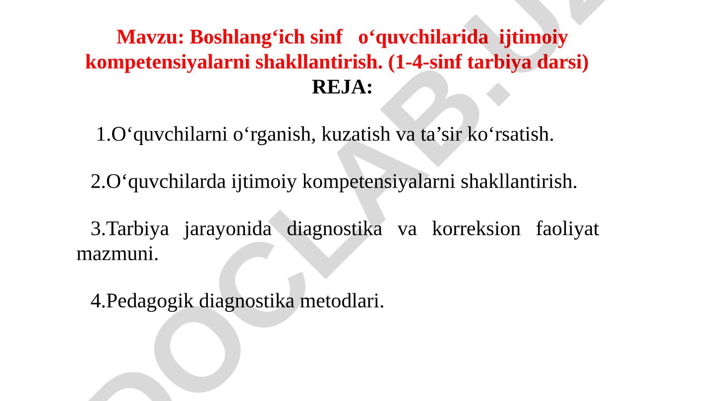 Boshlang‘ich sinf o‘quvchilarida ijtimoiy kompetensiyalarni shakllantirish